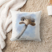 Coussin Autruche caricaturée drôle (Couverture)