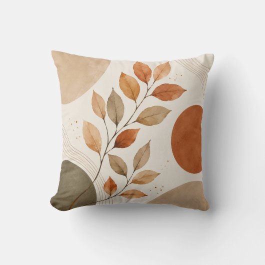 Coussin Autumn Botanical Leaves Decorative Pillow (Recto)