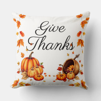 Coussin Autumn Harvest Pumpkin Throw Pillow