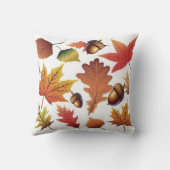 Coussin Autumn Leaves & Acorns Pattern Pillow (Verso)