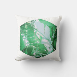 Coussin aux feuilles de bananier sauvage vert pâle