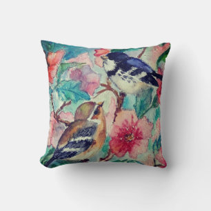 Coussin aux oiseaux mignons