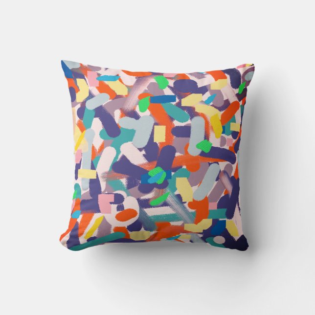 Coussin aux Vibrations Positives Pinceaux de Peint (Recto)