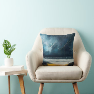 Coussin Avant la tempête – Paysage marin abstrait
