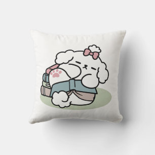 Coussin Avant le coucher avec ma chienne - Livre et Amoure