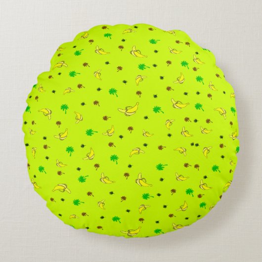 Coussin avec banane et palmiers motif (Devant)