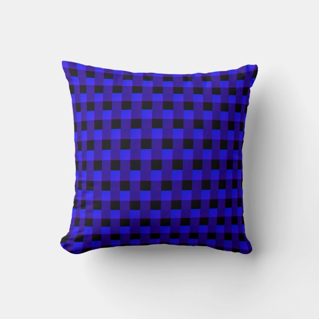 Coussin avec carreaux bleus et noirs (Recto)