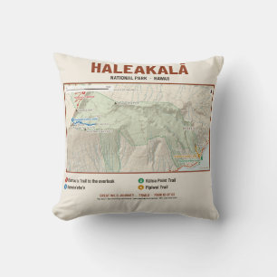 Coussin avec carte des sentiers du parc national d