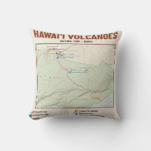 Coussin avec carte du parc national des volcans d'