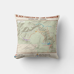 Coussin avec carte du sentier du Black Canyon of t