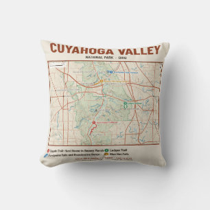 Coussin avec carte du sentier du parc national de