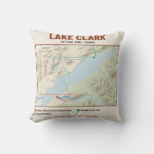 Coussin avec carte du sentier du parc national de