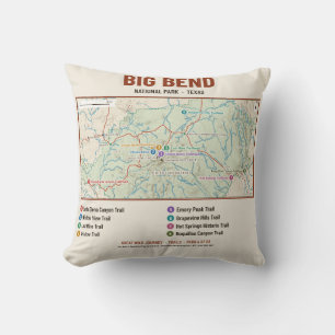 Coussin avec carte du sentier du parc national de