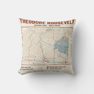 Coussin avec carte du sentier du parc national The