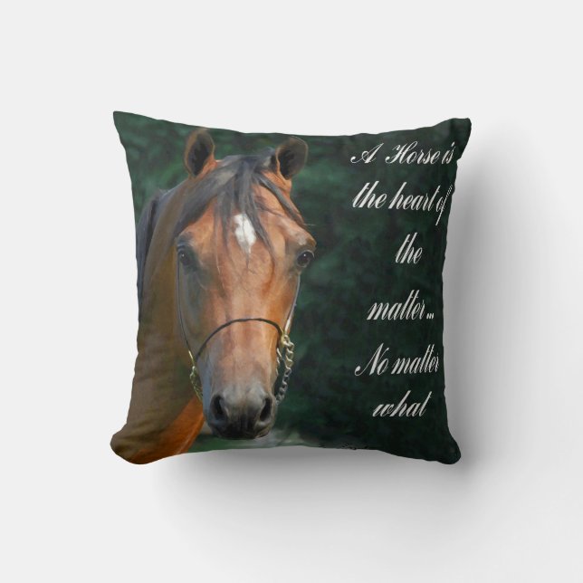 Coussin avec Cheval Head et disant (Recto)