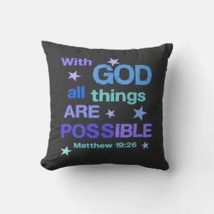 Coussin Avec Dieu toutes les choses sont possibles Bible V