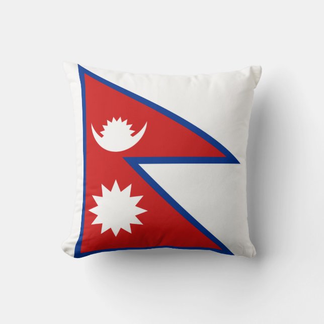 Coussin avec drapeau du Népal x drapeau (Recto)