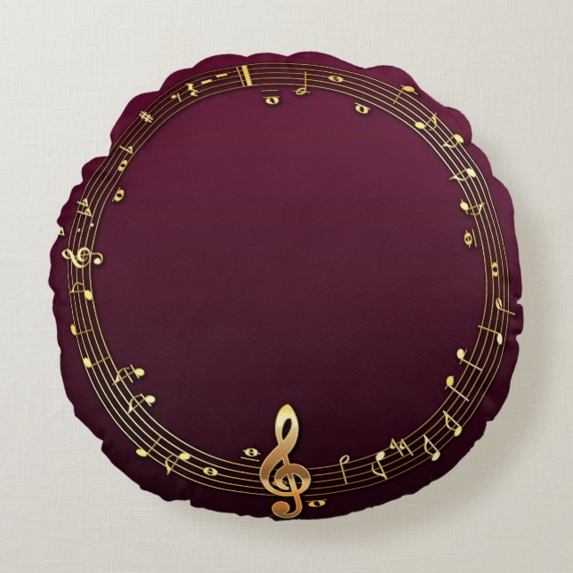 Coussin avec la conception de note et la clé de (Devant)