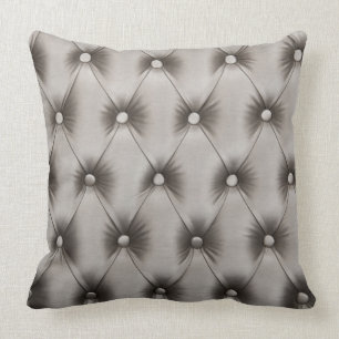 Coussin avec le capitone gris et turquoise