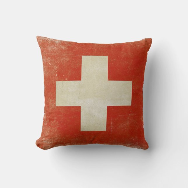 Coussin avec le drapeau affligé de Suisse (Recto)