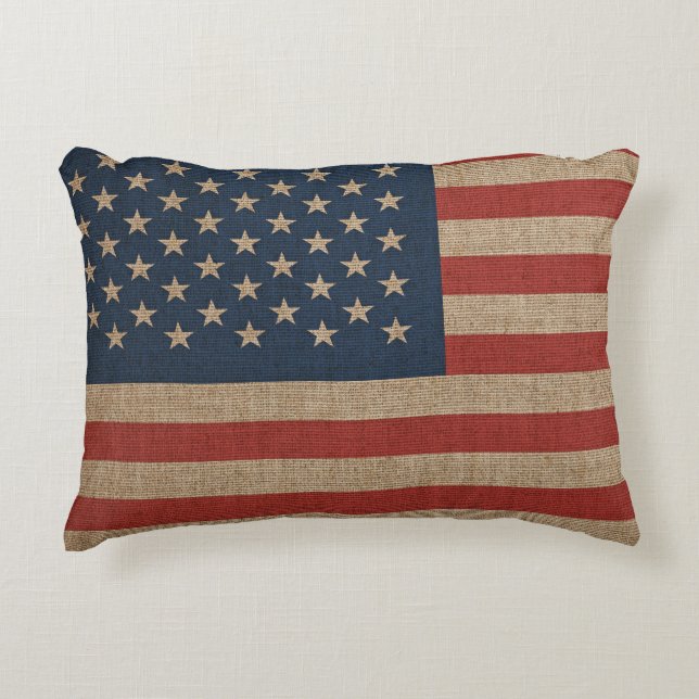 Coussin avec le drapeau des Etats-Unis sur la (Devant)