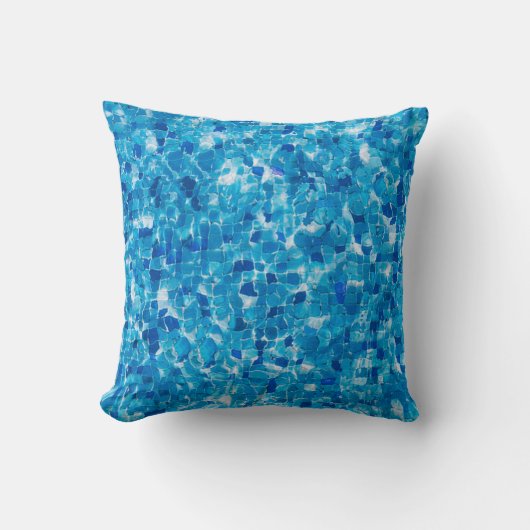 Coussin avec motif mozaïque bleu (Recto)