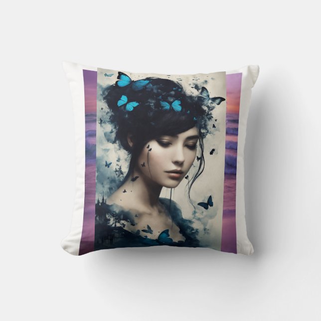 coussin avec papillons (Recto)