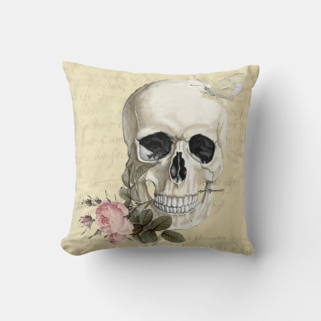 Coussin Avec un rose entre mes dents (Recto)