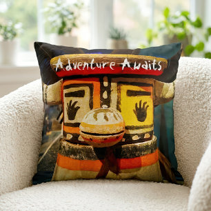 Coussin Aventure de photo de poupée Kachina attend les aud