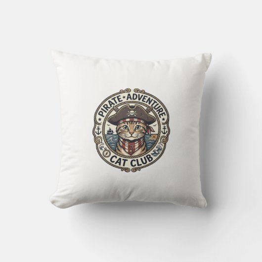 Coussin Aventure de pirate Chat POD Vector Art - Aven Pir (Recto)