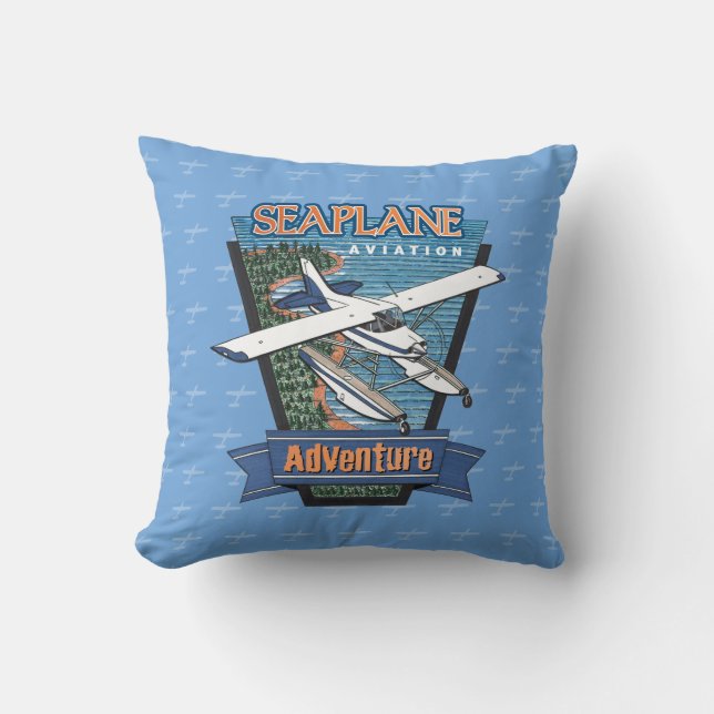 Coussin Aventure hydravion (Recto)
