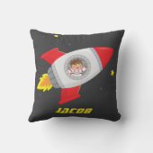 Coussin Aventure spatiale garçon fusée décoration chambre  (Verso)