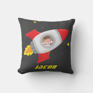 Coussin Aventure spatiale garçon fusée décoration chambre