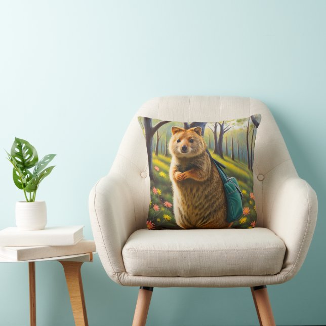 Coussin Aventures au détail : Mama Quokka va faire ses cou (Chaise)