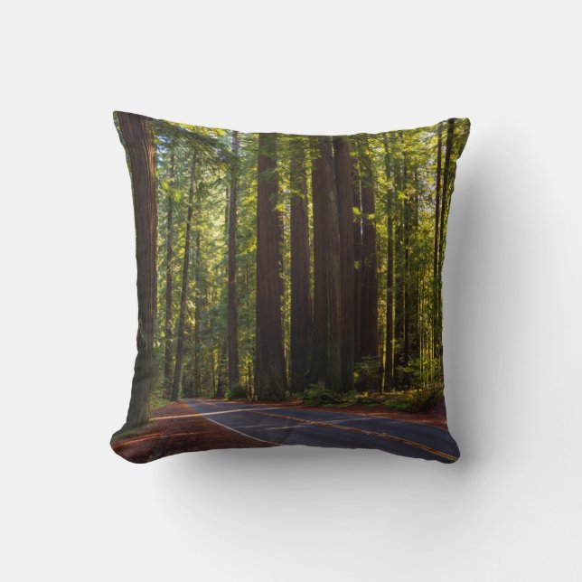 Coussin Avenue de séquoia géant la Californie (Recto)