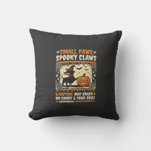 Coussin Avertissement de chien de Dachshund d'Halloween ef
