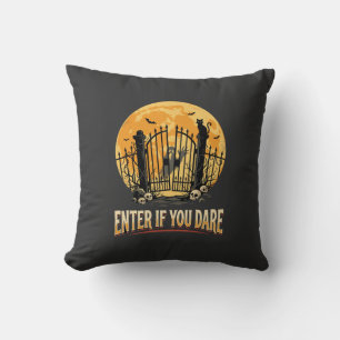Coussin Avertissement de lune hantée d'Halloween