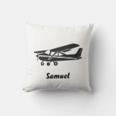 Coussin Avion noir Voyage bébé premier anniversaire, Aviat (Recto)