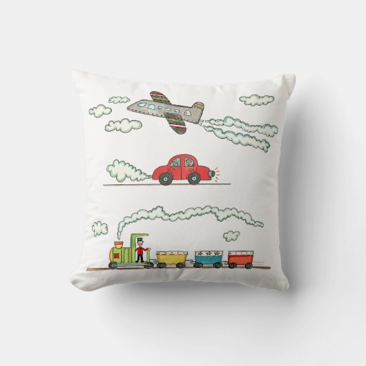 Coussin Avion, Train et Voiture (Recto)