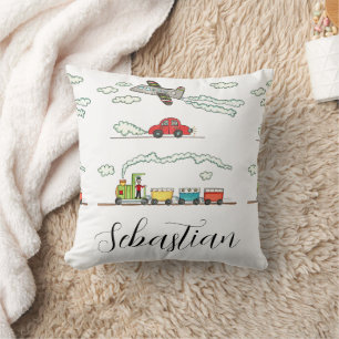 Coussin Avion, train et voiture personnalisés