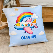Coussin Avion Whimsical Passanger avec arc-en-ciel