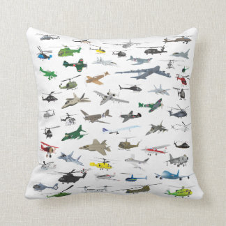 Coussin Avions et hélicoptères colorés