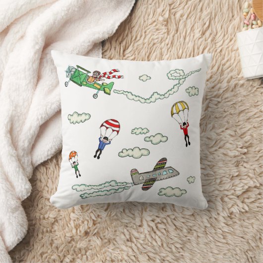 Coussin Avions et parachutes (Couverture)