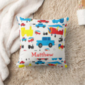 Coussin Avions, trains et collage mignons personnalisés de (Couverture)