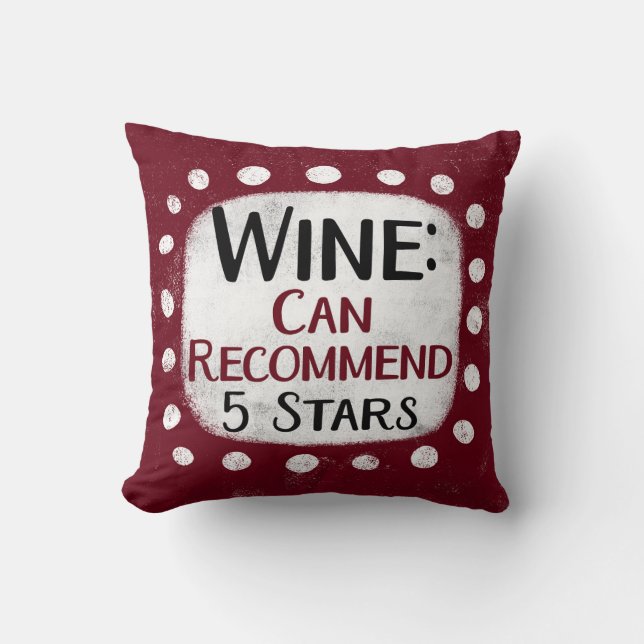 Coussin Avis Sur Le Vin 5 Étoiles Jeu D'Oreiller (Recto)