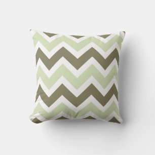Coussin Avocado et Celery Green Chevron Zigzag Motif