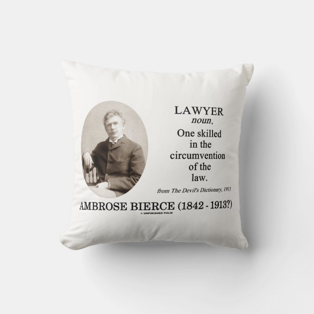 Coussin Avocat (Ambrose Bierce le dictionnaire du diable) (Recto)