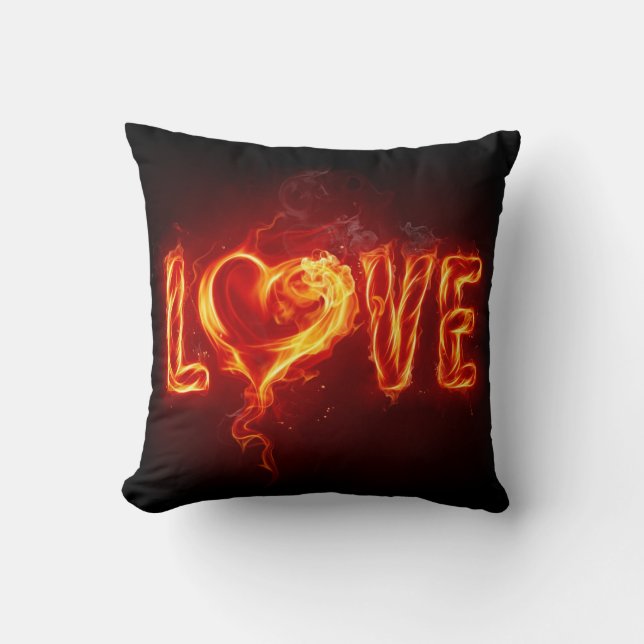 Coussin Awesome Flaming Love (Recto)