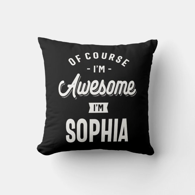 Coussin Awesome Princesse Je suis Sophia Nom personnalisé (Recto)