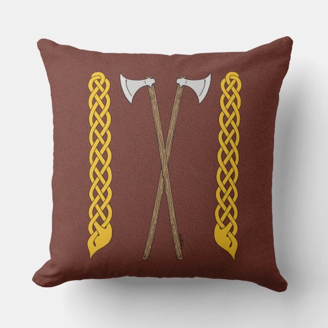 Coussin Axes danois/viking traversés par une plaque (Recto)
